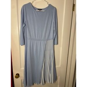 MISOOK Women's Blue‎ Knit Pleated Midi Dress Size M Mother of the Bride Formal